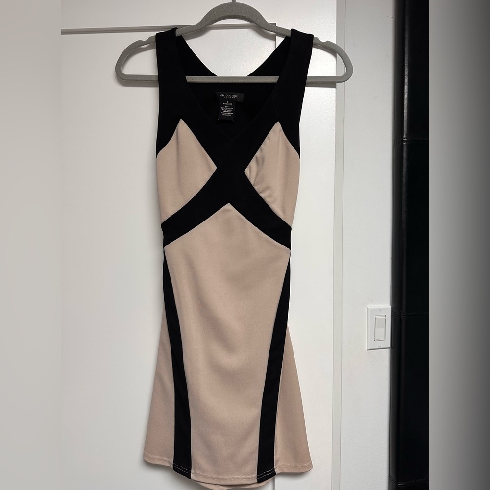 MM Couture Black and Cream Mini Dress